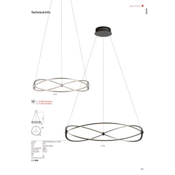 Redo 01-2254 - LED pendel dæmpbar QUARK LED/54W/230V 3000K diameter 80 cm sort