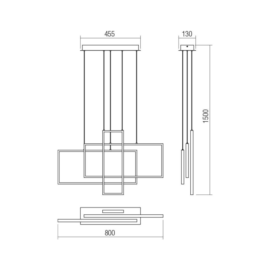 Redo 01-2315 - LED pendel dæmpbar PLANA LED/60W/230V sort