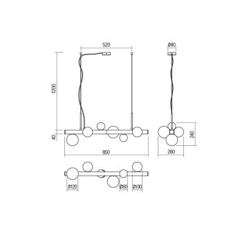 Redo 01-2374 - Pendel GOJI 6xG9/28W/230V guldfarvet