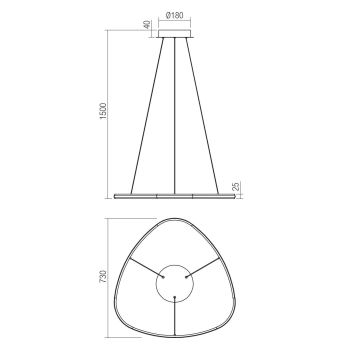 Redo 01-2456 - LED pendel TRIAD LED/36W/230V 4000K bronze