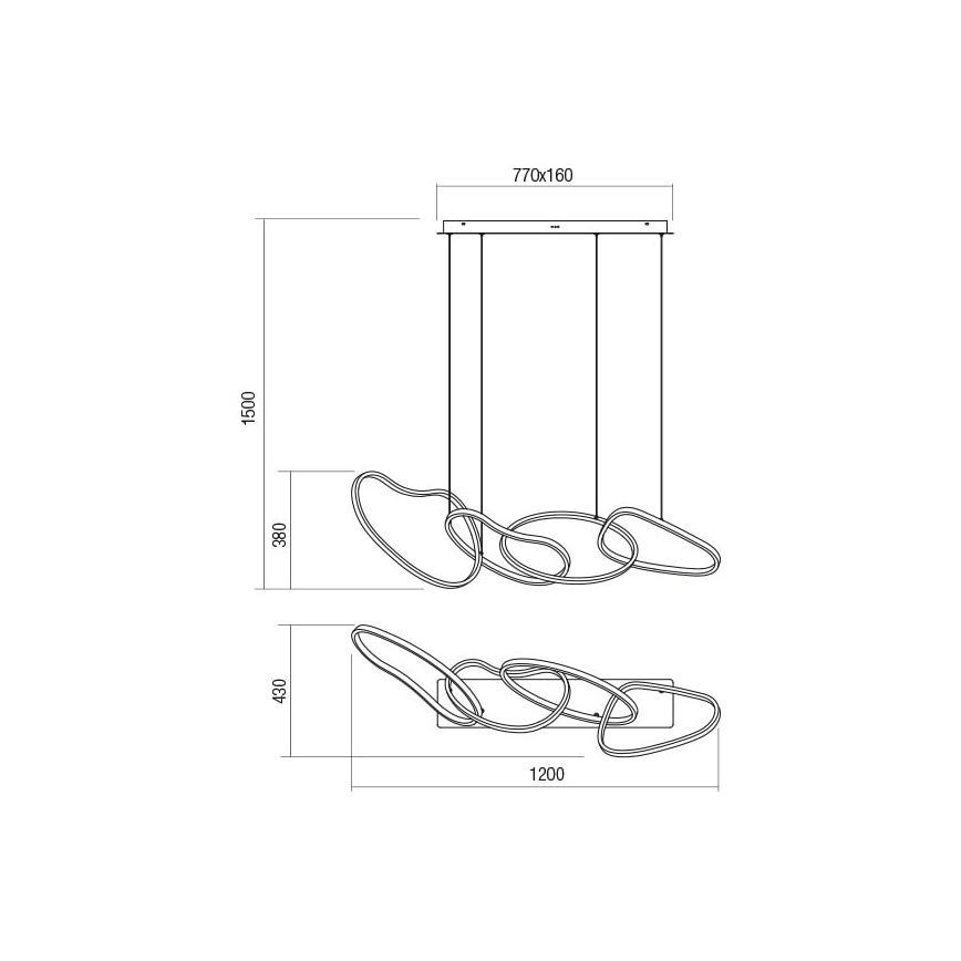 Redo 01-2594 - LED pendel dæmpbar BIAS LED/87,4W/230V 3000K hvid