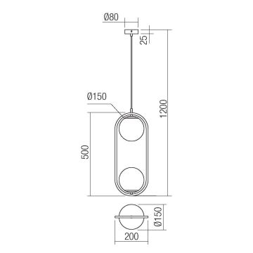 Redo 01-2626 - Pendel NIVA 2xE14/28W/230V