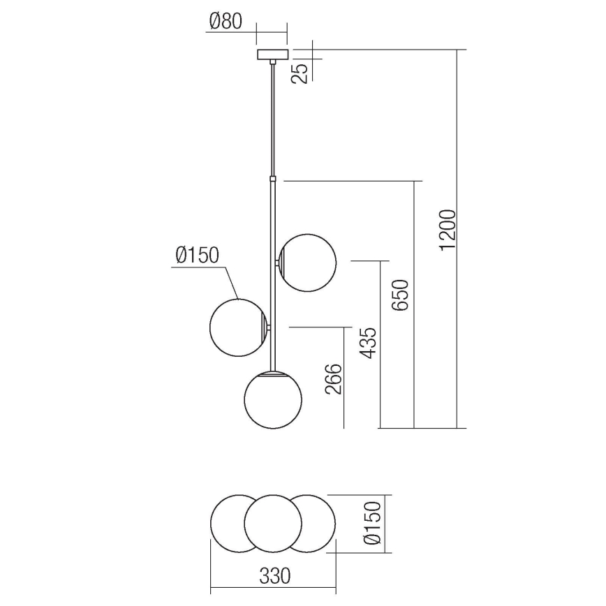 Redo 01-2627 - Pendel NIVA 3xE14/28W/230V