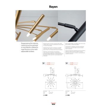 Redo 01-2777 - Pendellampe RAYEN 16xG9/10W/230V sort