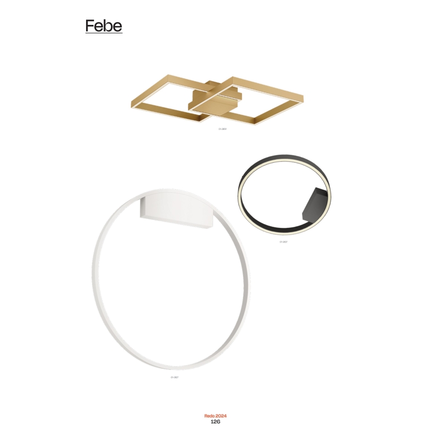 Redo 01-2835 - LED vægspot dæmpbar FEBE LED/24W/230V guldfarvet