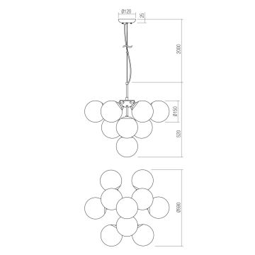 Redo 01-2941 - Pendel AGAPE 10xE14/28W/230V sort