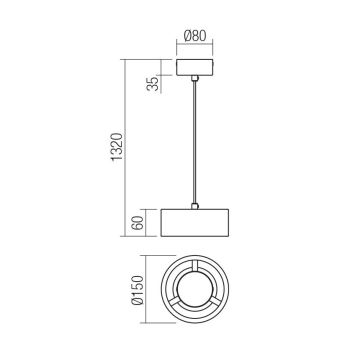 Redo 01-3100 - LED pendel PUNKT LED/6W/230V messing