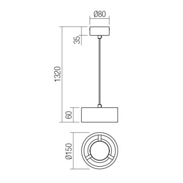 Redo 01-3101 - LED pendel PUNKT LED/6W/230V sort