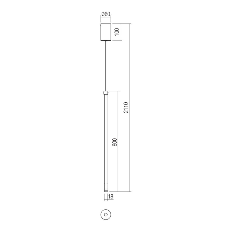 Redo 01-3115 - LED pendel TABOO LED/9W/230V messing