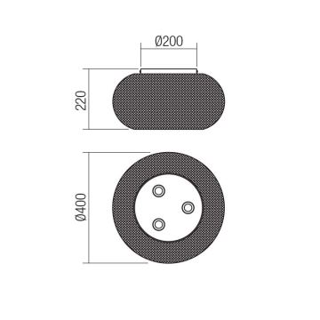 Redo 01-3139 - Loftlampe CROKET 3xE27/42W/230V diameter 40 cm guldfarvet