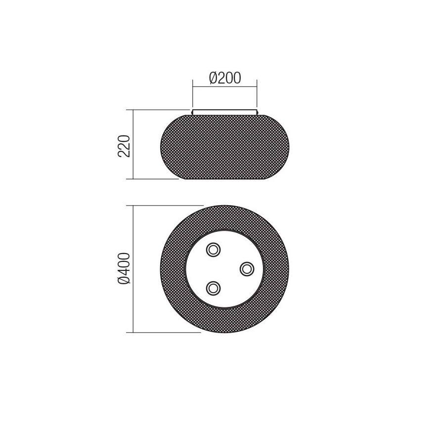 Redo 01-3139 - Loftlampe CROKET 3xE27/42W/230V diameter 40 cm guldfarvet