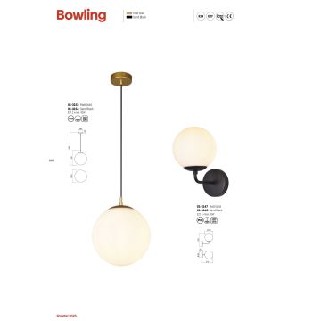 Redo 01-3154 - Pendel BOWLING 1xE27/42W/230V sort