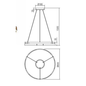 Redo 01-3172 - LED pendel dæmpbar CASTLE LED/36W/230V guldfarvet