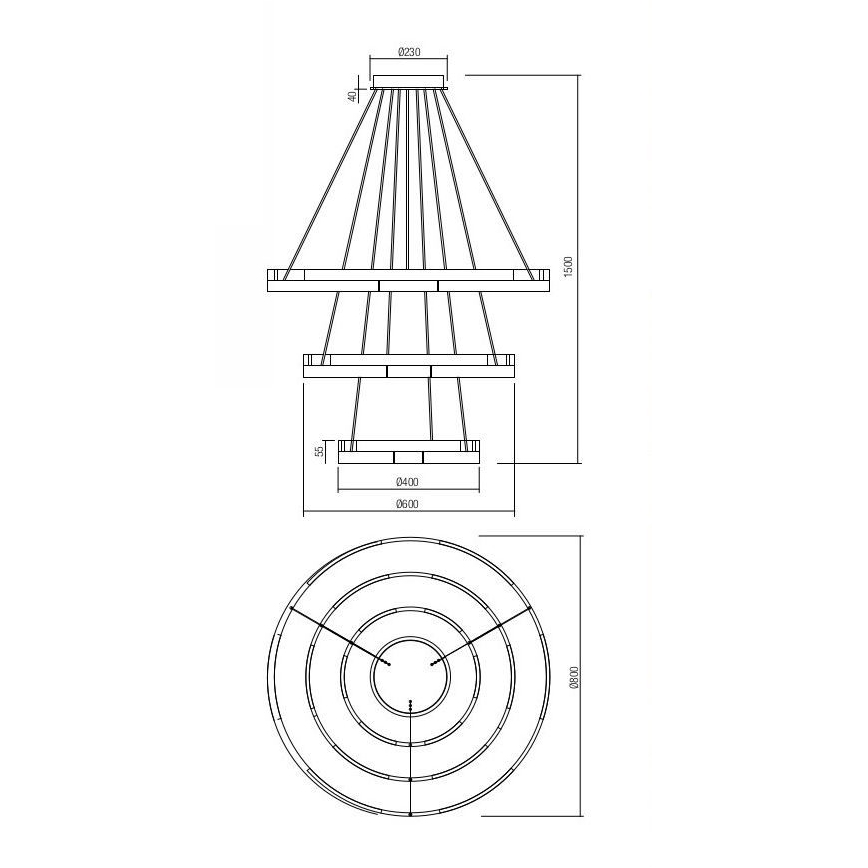 Redo 01-3181 - LED pendel dæmpbar CASTLE LED/80W/230V guldfarvet