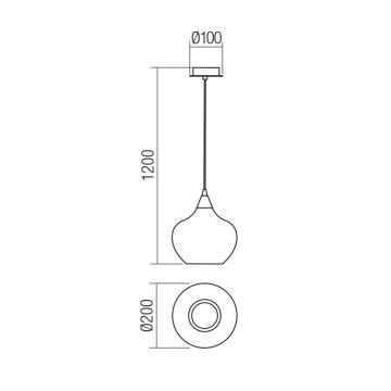 Redo 01-3191 - Pendel TANNER 1xE14/28W/230V diameter 20 cm