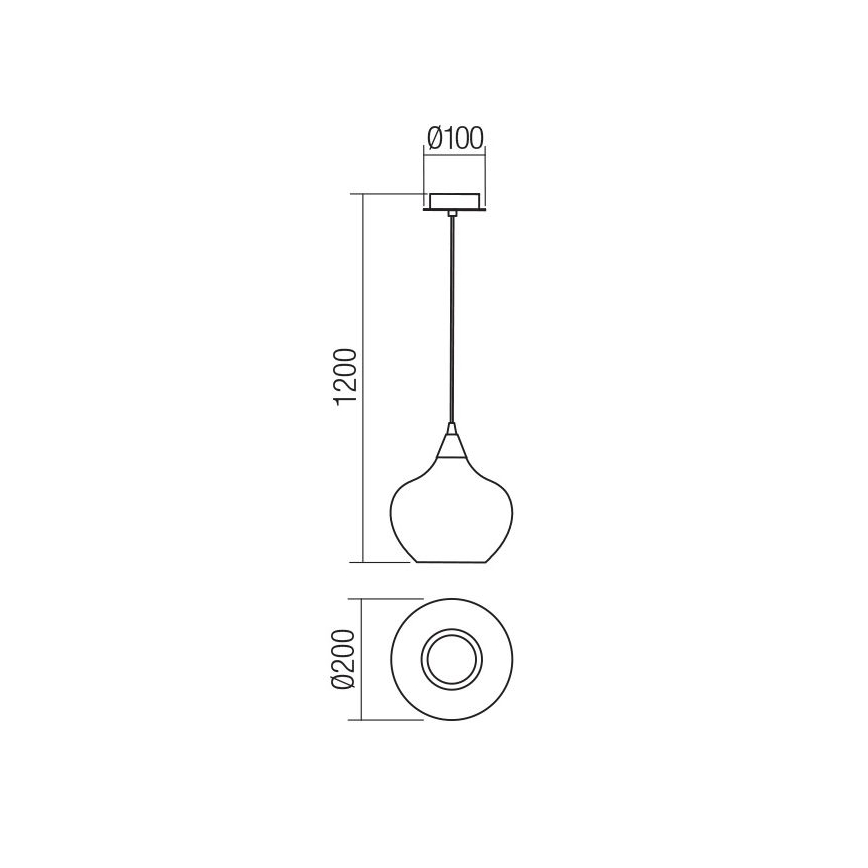 Redo 01-3191 - Pendel TANNER 1xE14/28W/230V diameter 20 cm