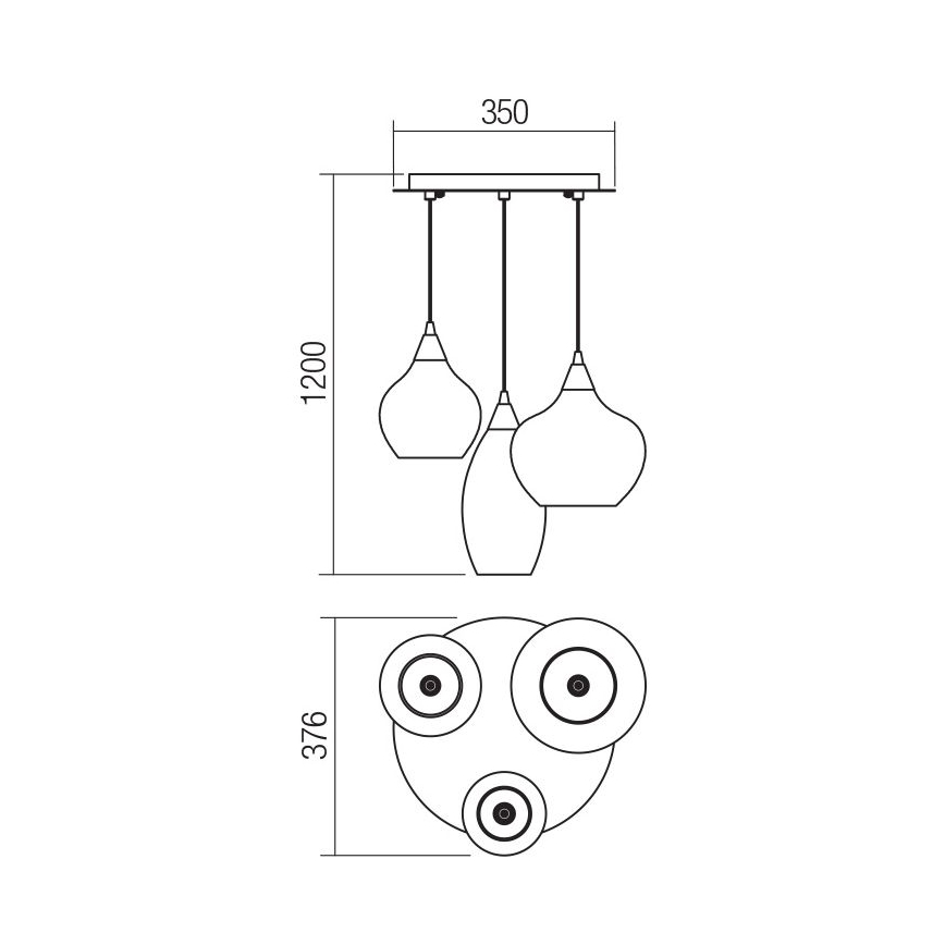 Redo 01-3192 - Pendel TANNER 3xE14/28W/230V