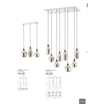 Redo 01-3193 - Pendel TANNER 3xE14/28W/230V