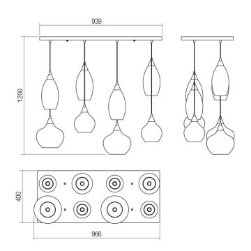 Redo 01-3195 - Pendel TANNER 8xE14/28W/230V