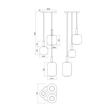 Redo 01-3198 - Pendel BRINA 3xE27/23W/230V