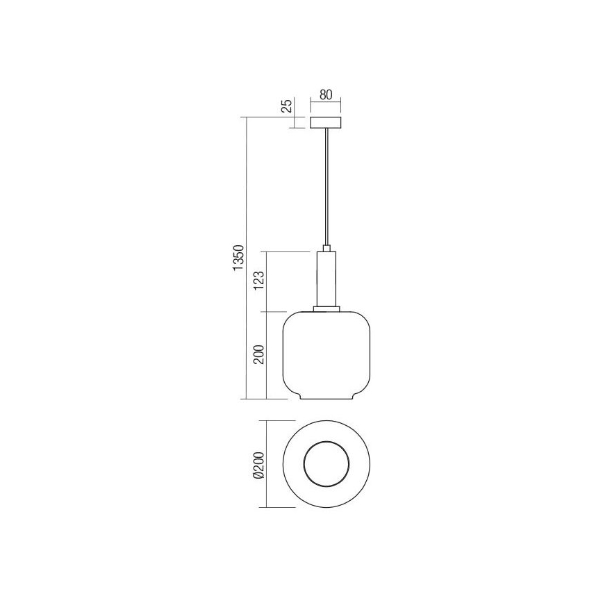 Redo 01-3213 - Pendel BRINA 1xE27/23W/230V