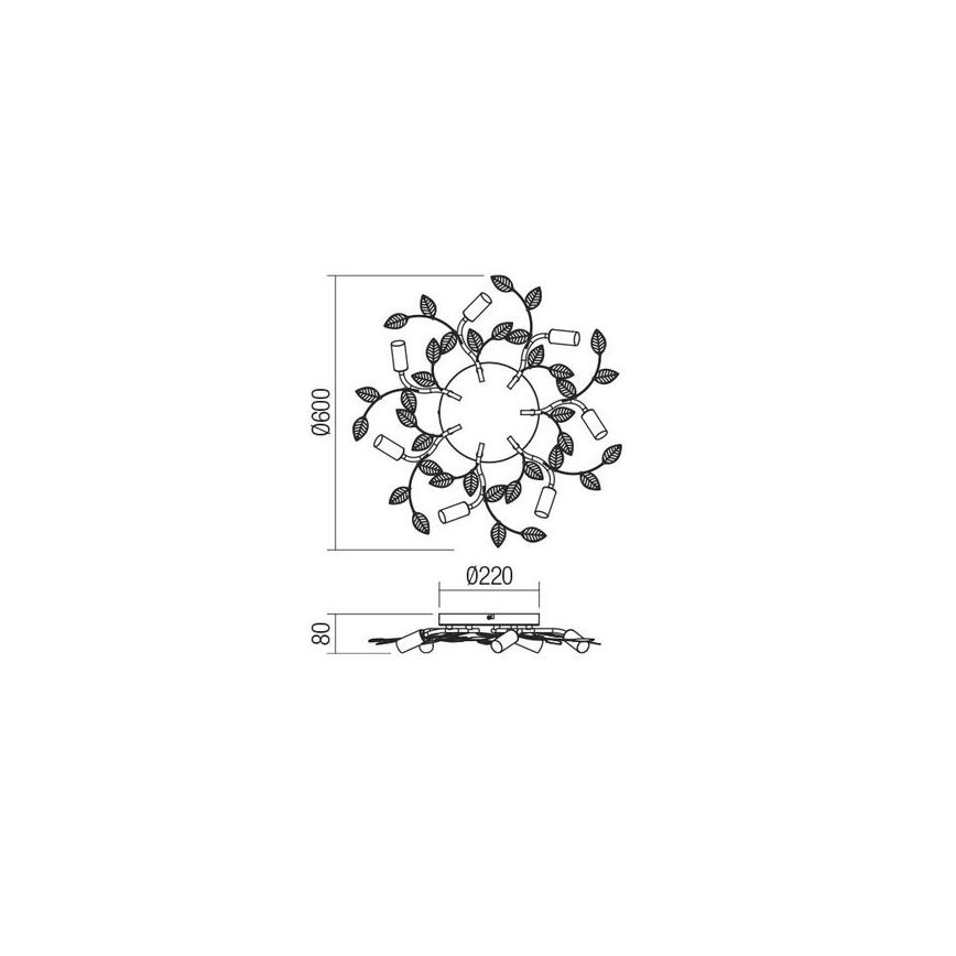 Redo 02-981 - Loftlampe TIARA 7xE14/28W/230V