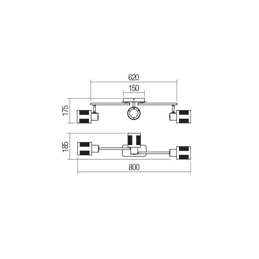 Redo 04-521 - Loftlampe BASKET 3xE27/42W/230V bronzefarvet