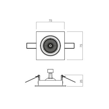 Redo 70329 - Indbygningslampe MT 1xGU10/50W/230V