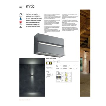 Redo 90117 - Udendørs LED væglampe MITIC 1xLED/15W/230V IP54