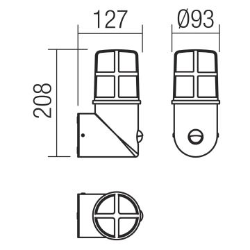 Redo 90200 - Udendørslampe med sensor TRITON 1xE27/28W/230V IP54 kobberfarvet