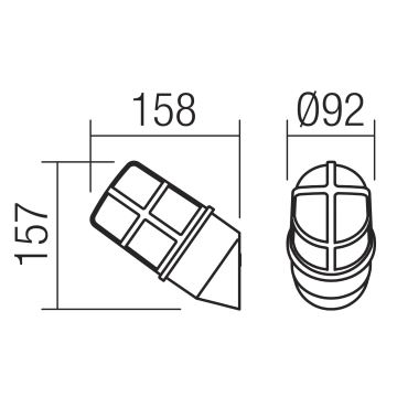 Redo 90204 - Udendørs væglampe TRITON 1xE27/28W/230V IP54 sort