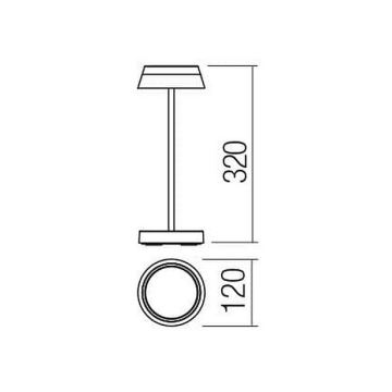 Redo 90312 - LED bordlampe m. touch-funktion dæmpbar ILUNA LED/2,5W/5V 2700-3000K 3000 mAh IP65 sort