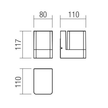 Redo 90489 - Udendørs LED væglampe TOK LED/9,4W/230V IP44 antracit