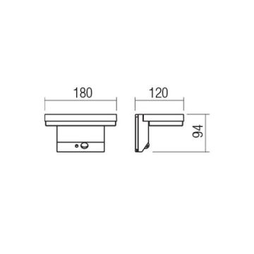 Redo 90535 - Soldrevet LED væglampe med sensor TAIYO LED/2W/3,7V 3000K IP54 antracit