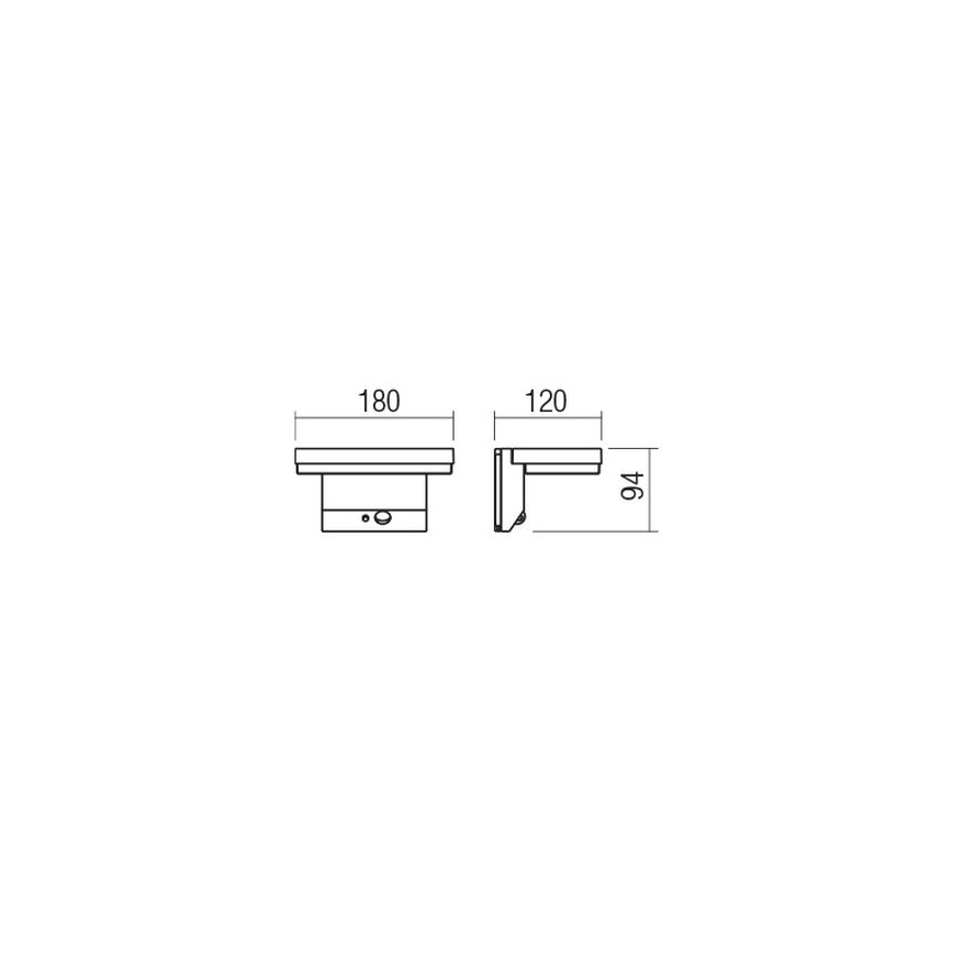 Redo 90535 - Soldrevet LED væglampe med sensor TAIYO LED/2W/3,7V 3000K IP54 antracit