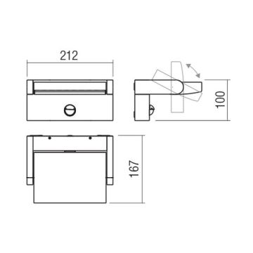 Redo 90587 - LED Udendørs væglampe med sensor FLIP LED/20W/230V CRI 90 3000K IP54 antracit