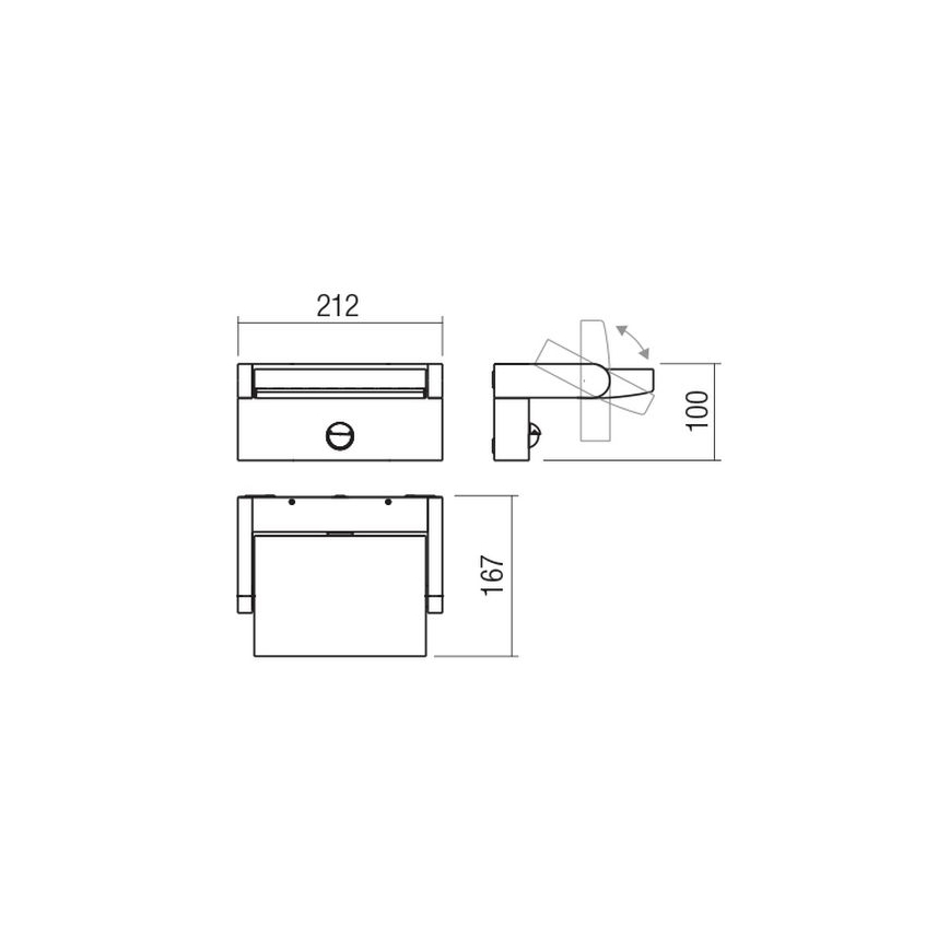 Redo 90587 - LED Udendørs væglampe med sensor FLIP LED/20W/230V CRI 90 3000K IP54 antracit