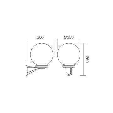 Redo 9789 - Udendørs væglampe SFERA 1xE27/42W/230V IP44 hvid