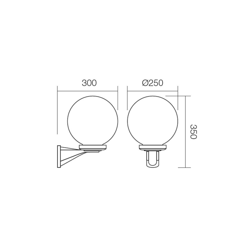 Redo 9789 - Udendørs væglampe SFERA 1xE27/42W/230V IP44 hvid