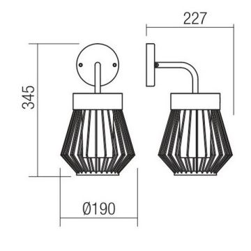 Redo 9843 - Udendørs væglampe TITTI 1xE27/42W/230V IP44 antracit