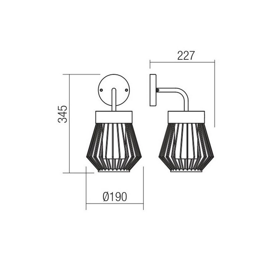 Redo 9843 - Udendørs væglampe TITTI 1xE27/42W/230V IP44 antracit