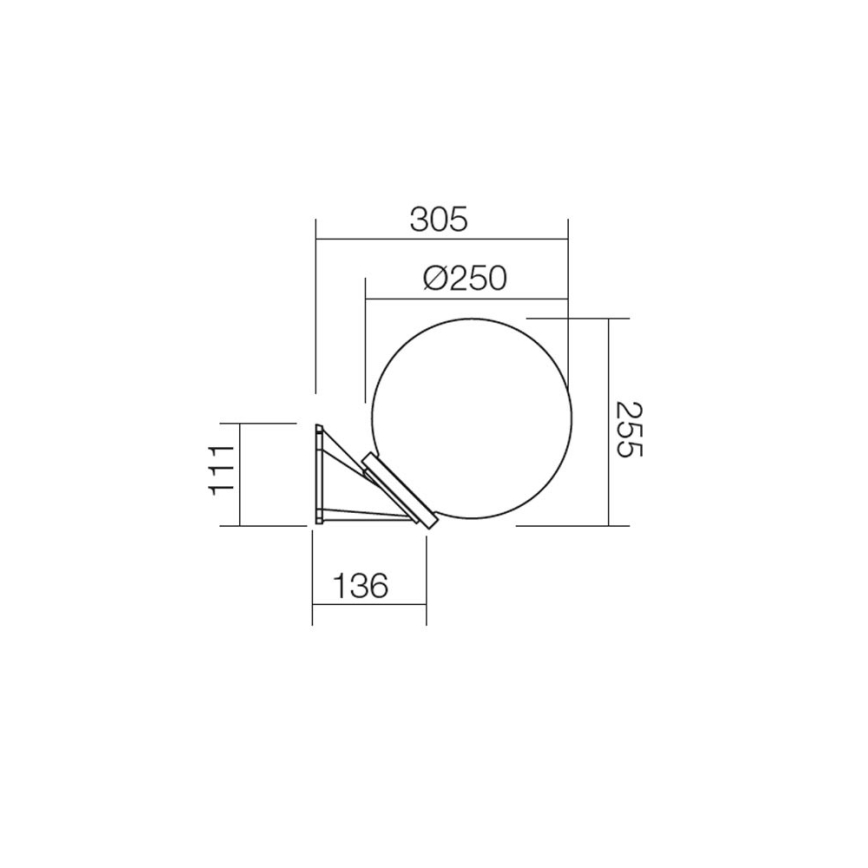 Redo 9872 - Udendørs væglampe SFERA 1xE27/42W/230V IP44 brun