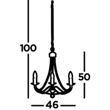 Searchlight - Pendel med kædeophæng MAYPOLE 3xE14/60W/230V sort