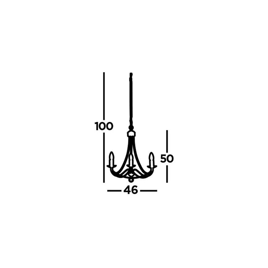 Searchlight - Pendel med kædeophæng MAYPOLE 3xE14/60W/230V sort