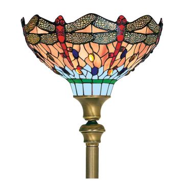 Searchlight - Tiffany gulvlampe GULDSMED 1xE27/60W/230V