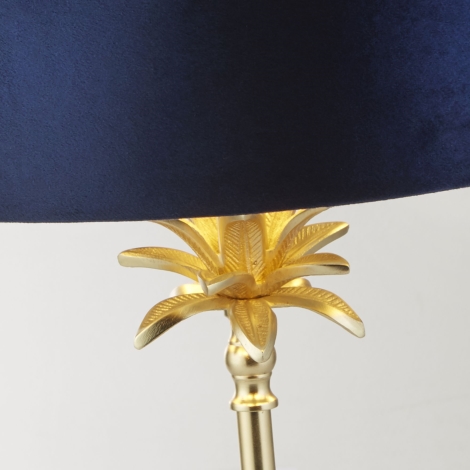 Searchlight - Bordlampe PALM 1xE27/10W/230V blå/guldfarvet