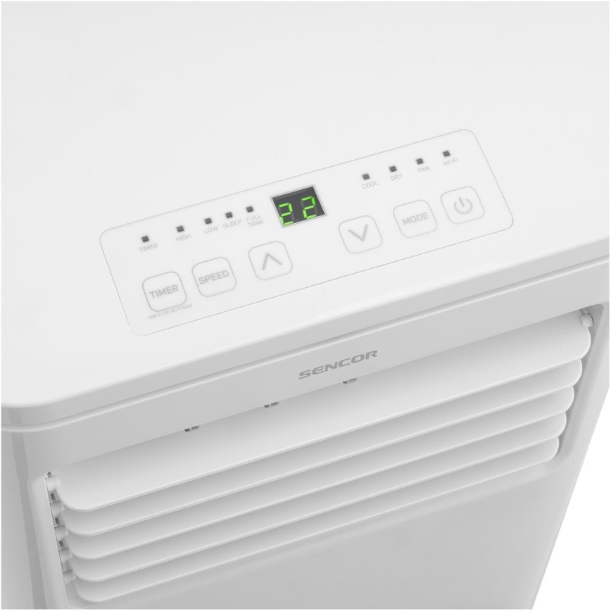 Sencor - Mobil smart airconditionanlæg 3-i-1 med tilbehørssæt 760W/230V 7000BTU Wi-Fi + fjernbetjening