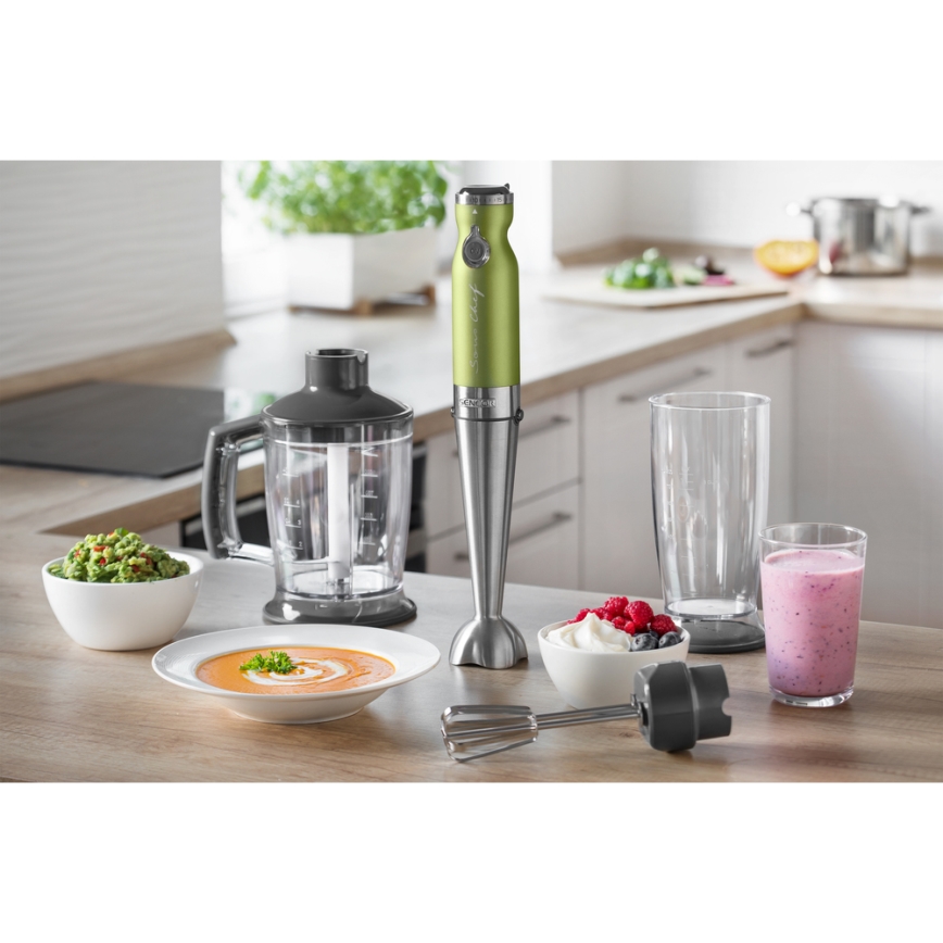 Sencor - Stavblender 4-i-1 1200W/230V rustfrit stål/grøn