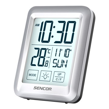 Sencor - Vejrstation med LCD-skærm og vækkeur 2xAAA