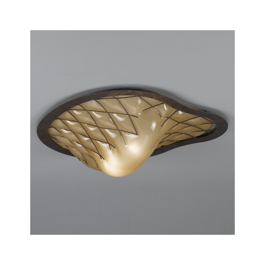 SIRU - Loftlampe SANT'ERASMO 1xE27/60W/230V brun/beige Venetian glas